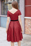 Red Plaid Vintage Dress