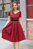 Red Plaid Vintage Dress