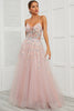 Load image into Gallery viewer, Spaghetti Straps Pink Tulle Formal Dress