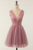 Load image into Gallery viewer, Taro Purple Tulle Short Formal Dress