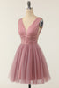 Load image into Gallery viewer, Taro Purple Tulle Short Formal Dress