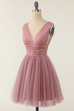 Taro Purple Tulle Short Formal Dress