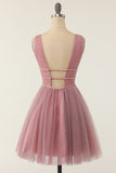 Taro Purple Tulle Short Formal Dress