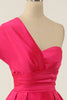 Load image into Gallery viewer, Fuchsia One Shoulder Cocktail Dress