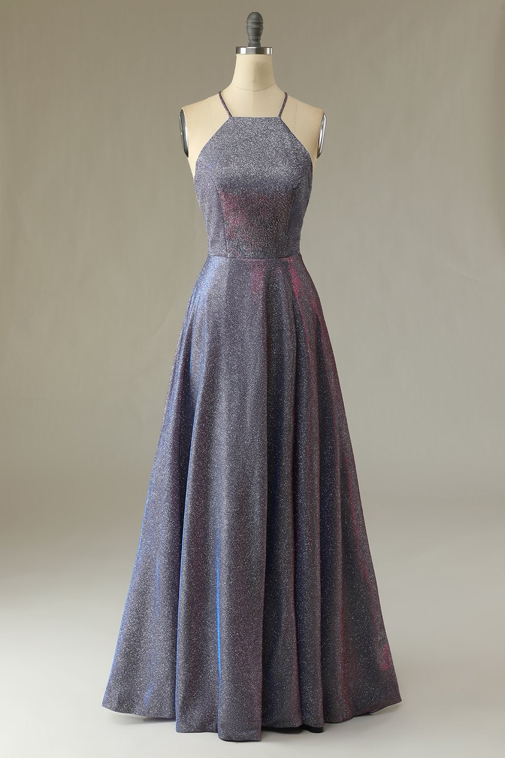 Glitter Purple Long Formal Dress