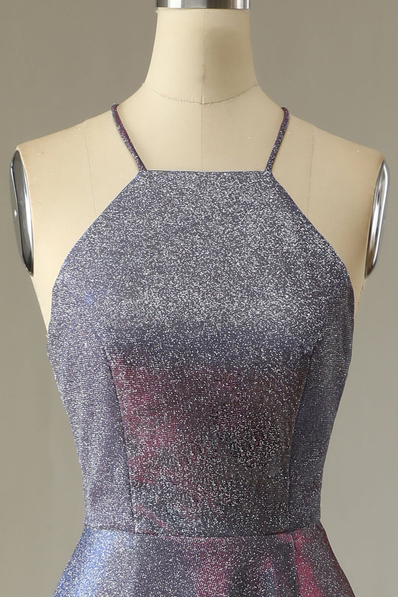Load image into Gallery viewer, Glitter Purple Long Formal Dress