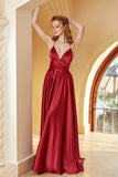 Burgundy Spaghetti Straps Simple Formal Dress