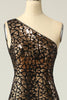 Load image into Gallery viewer, Mermaid One Shouler Dark Gold Sequins Formal Dress
