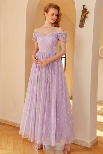 Purple A Line Formal Dress (Belt is Not Included)