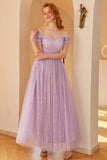 Purple A Line Formal Dress (Belt is Not Included)