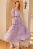 Purple A Line Formal Dress (Belt is Not Included)