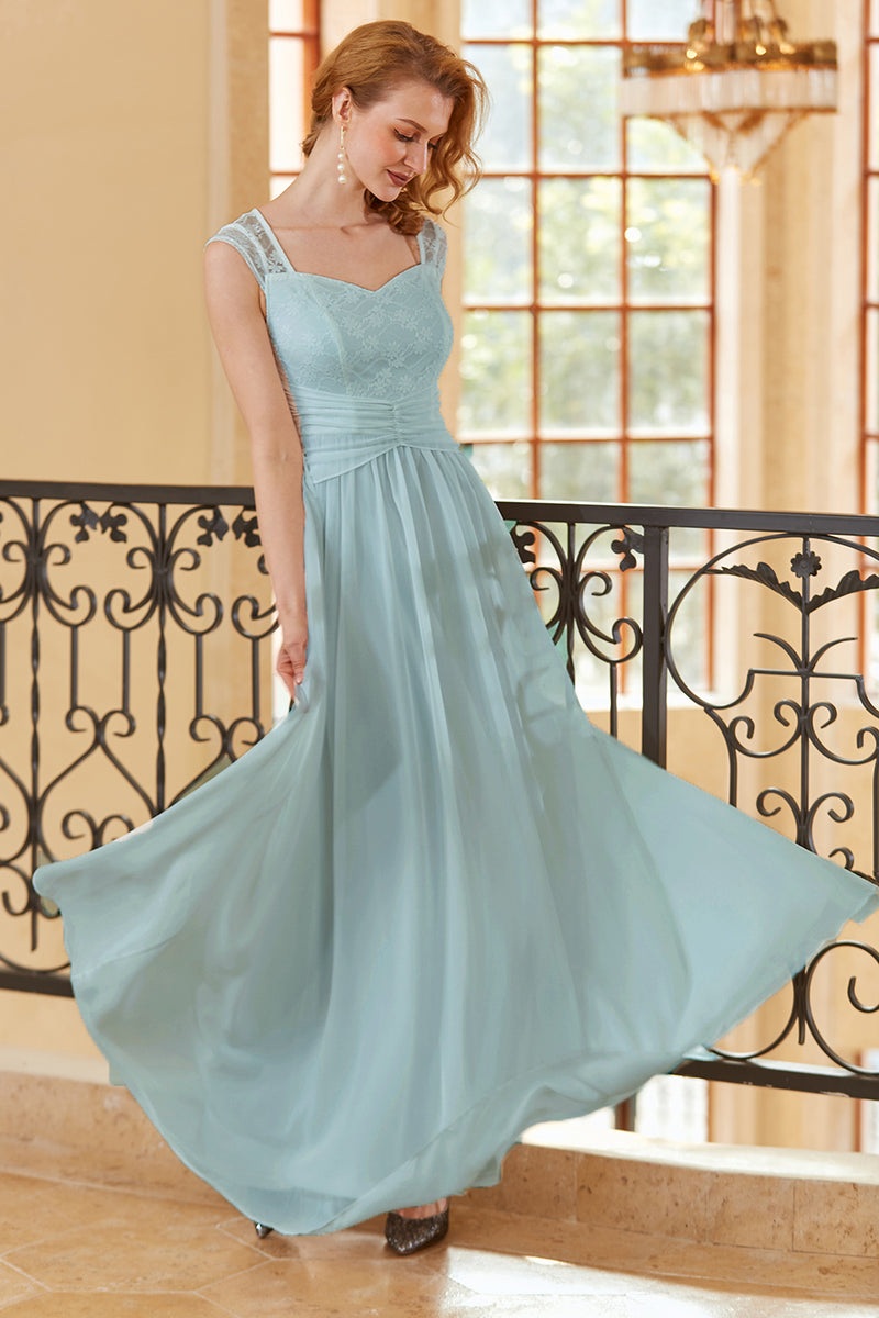Load image into Gallery viewer, A Line Sweetheart Sky Blue Long Lace Dress