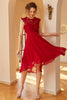 Load image into Gallery viewer, Dark Red Chiffon Lace Dress