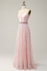 Load image into Gallery viewer, A Line Spaghetti Straps Pink Long Formal Dress with Beading
