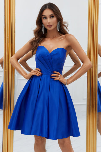 Royal Blue A-Line Sweetheart Short Formal Dress