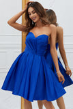 Royal Blue A-Line Sweetheart Short Formal Dress