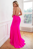 Glitter Hot Pink Mermaid Sequin Formal Dresses