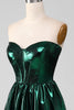 Load image into Gallery viewer, Glitter Dark Green Corset Metallic Long Formal Dress