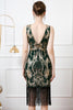 Load image into Gallery viewer, Sparkly Dark Green Sequins 1920s Gatsby Dress with Fringes