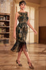 Load image into Gallery viewer, Sparkly Dark Green Fringed Sequins 1920s Gatsby Dress