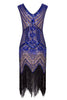 Load image into Gallery viewer, 1920s Vintage Royal Blue Sequins Flapper Dress