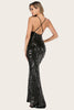 Load image into Gallery viewer, Black Mermaid Sequin Long Formal Dress