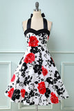 Retro Halter Printed Vintage Dress