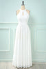 Load image into Gallery viewer, Halter Keyhole Lace Chiffon Bridesmaid Dress
