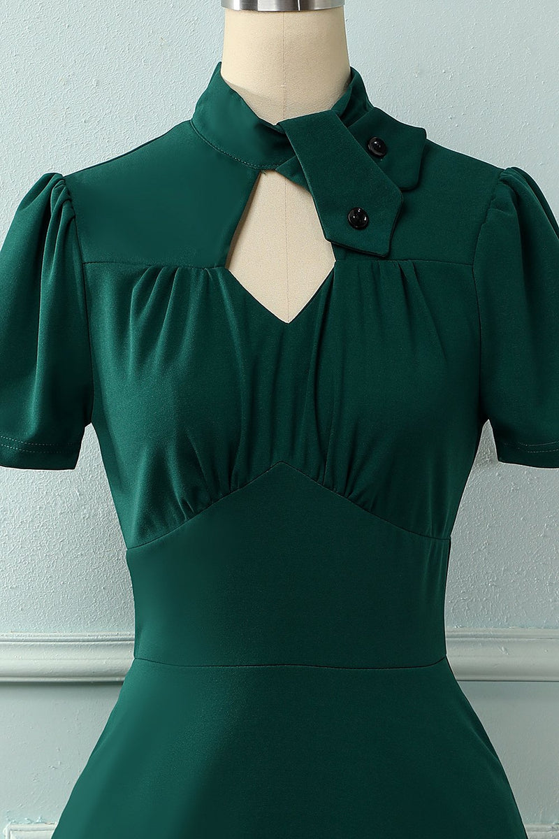 Load image into Gallery viewer, Dark Green 1950s Christmas Dress