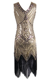 Gold Glitter Fringe 1920s Flapper Dress