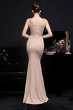 Apricot Long Evening Dress