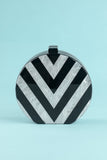 Black and White Striped Acrylic Handbag