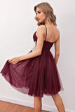 Burgundy Short Prom Graduation Dress