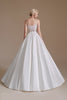 Load image into Gallery viewer, White A-Line V-Neck Wedding Dress with Lace