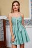Load image into Gallery viewer, Blue Spaghetti Straps Short Party Dress