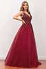 Load image into Gallery viewer, Burgundy Beaded Long Formal Dress