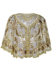 1920s Ivory Glitter Sequins Cape