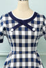 Load image into Gallery viewer, Red Plaid Boat Neck 1950s Dress