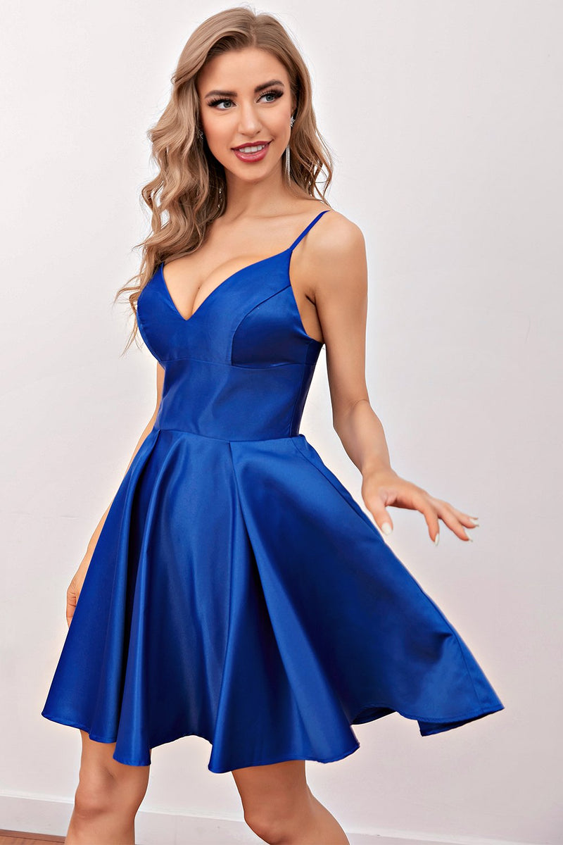 Load image into Gallery viewer, Royal Blue Short Formal Graduation Dress