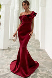 One Shoulder Mermaid Black Formal Dress