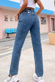 Blue Baggy Straight Leg Jeans