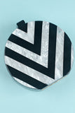 Black and White Striped Acrylic Handbag