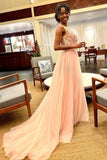 Sparkly Beaded Long Tulle Bridesmaid Formal Dress