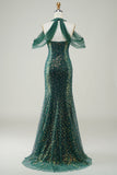 Sparkly Dark Green Sequin Mermaid Long Formal Dress