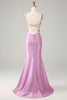 Load image into Gallery viewer, Purple Mermaid Backless Spaghetti Straps Butterflies Formal Dress