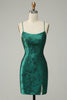 Load image into Gallery viewer, Dark Green Beaded Bodycon Formal Dress With Criss Cross Back