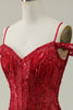 Load image into Gallery viewer, Burgundy Mermaid Cold Shoulder Long Formal Dress