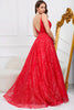 Load image into Gallery viewer, Sparkly Spaghetti Straps Red Long Formal Dress