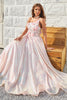 Load image into Gallery viewer, A Line One Shoulder Blush Long Formal Dress with Appliques