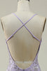 Load image into Gallery viewer, Mermaid Spaghetti Straps Purple Long Formal Dress with Beading